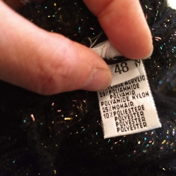 vintage 80s Benetton metallic chunky cable knit sweater dress NWOT - Picture 7 of 15